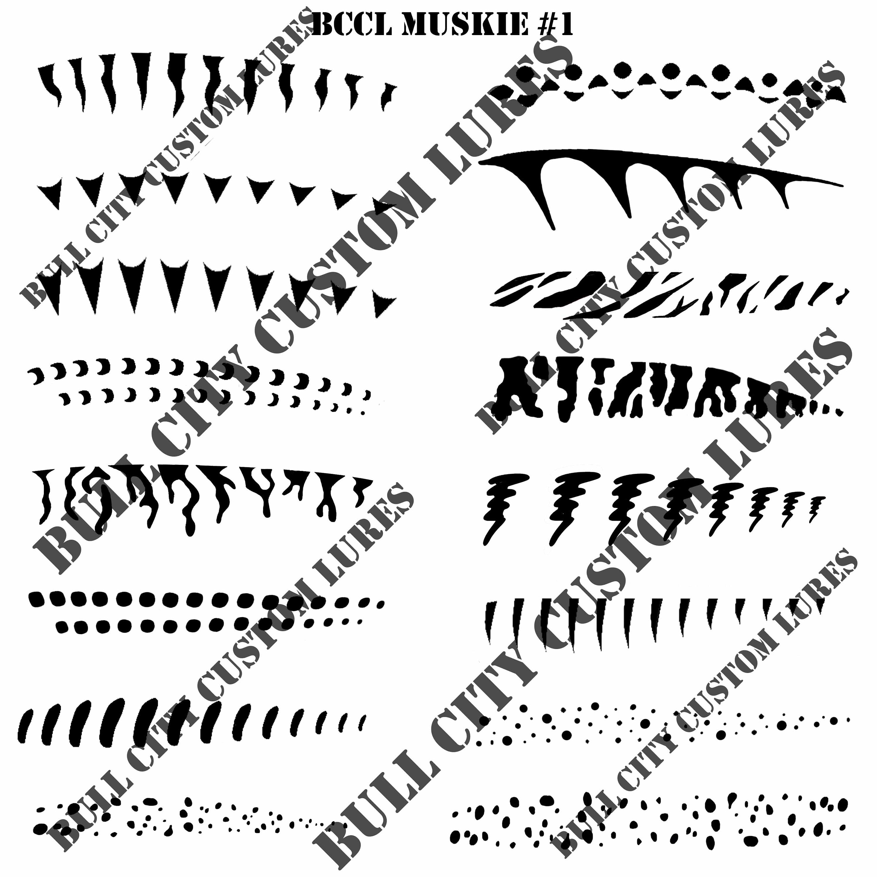 Buy BCCL Muskie Stencil 1 Crankbait Jerkbait Topwater Bass Fishing Painting  Scales Patterns Dots Circles Hexagon Camo Lines Stripes Air Brush Online in  India 