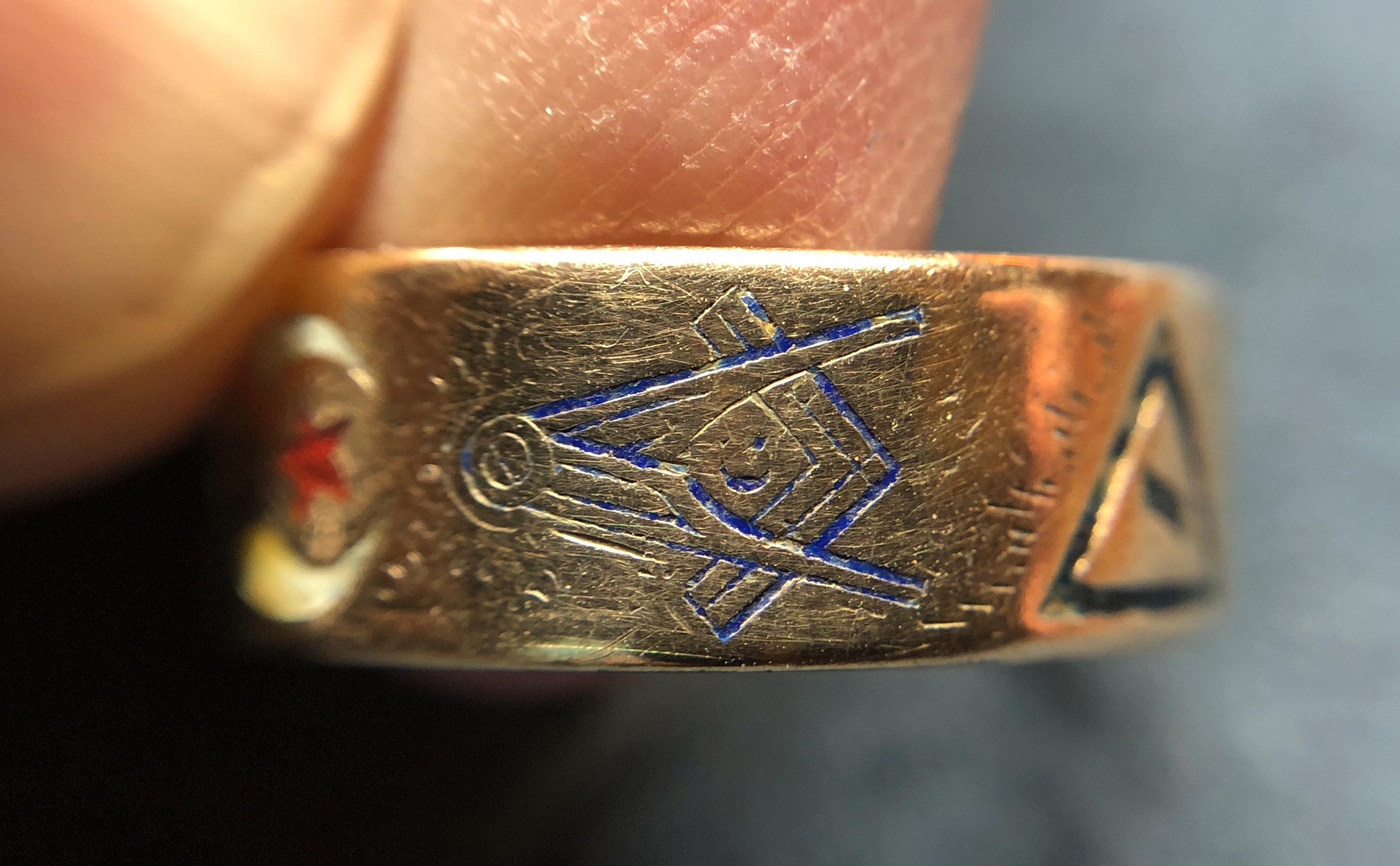 Vintage 1955 14K Gold Masonic Ring 32 Degree Scottish Rite Kinney Maker ...