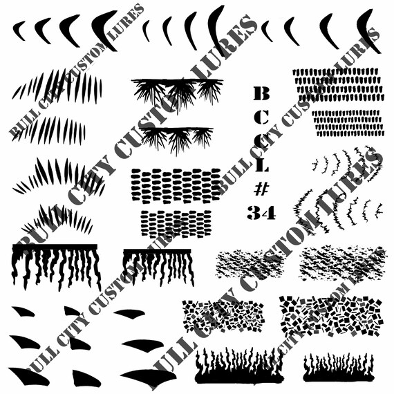 BCCL Lure Stencils #34 Crankbait Jerkbait Topwater Bass Fishing Painting Scales Patterns Dots Circles Hexagon Camo Lines Stripes Air Brush BCCL Lure Stencils #34 Crankbait Jerkbait Topwater Bass Fishing Painting Scales Patterns Dots Circles Hexagon Camo Lines Stripes Air Brush