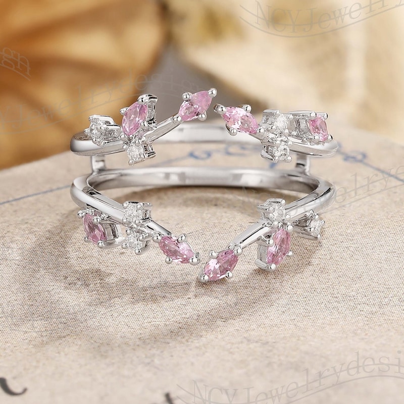 Pink Sapphire Partial Staggered Marquise Bracelet