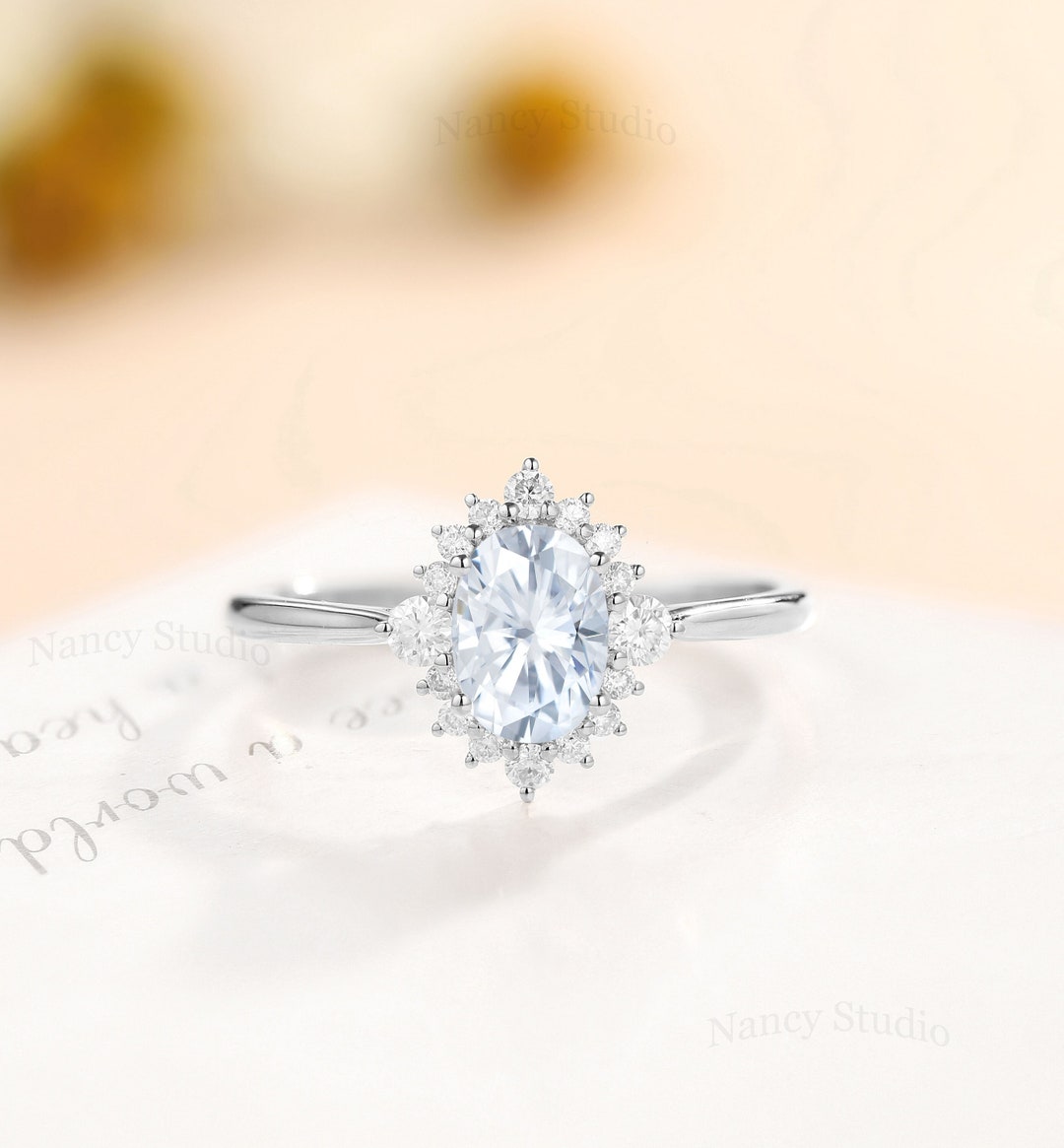 GLIART Bague magnétique en moissanite avec diamant moissanite, bague de lymphvité, bague magnétique en oxyde de zirconium, bague de perte de poids en argent sterling 925 (1 pièce, argent, 9