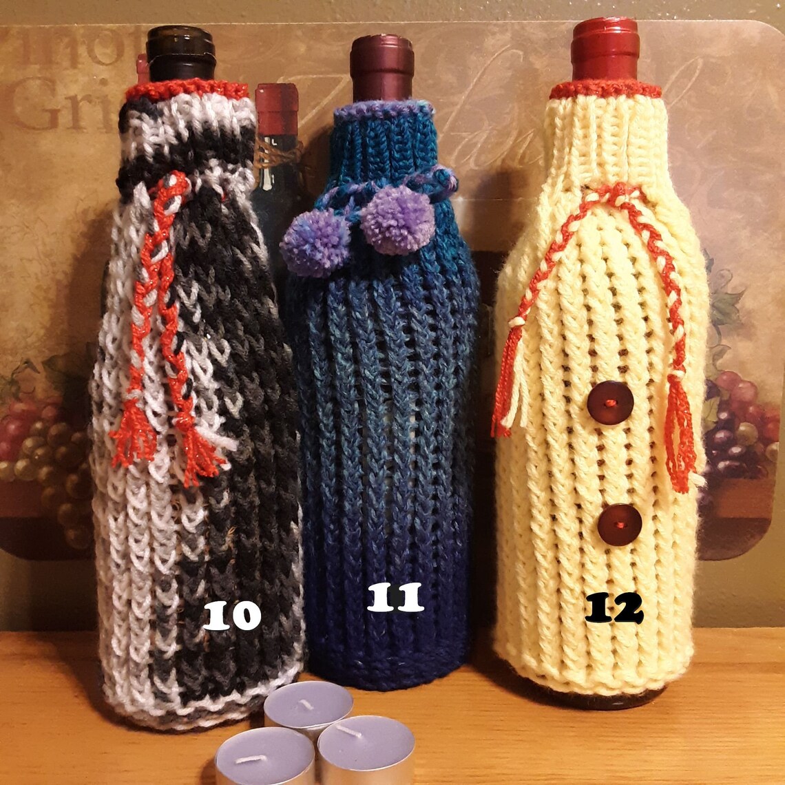 Wine Bottle Cozy Wine Bottle Sleeve Wine Bottle Sweater Etsy