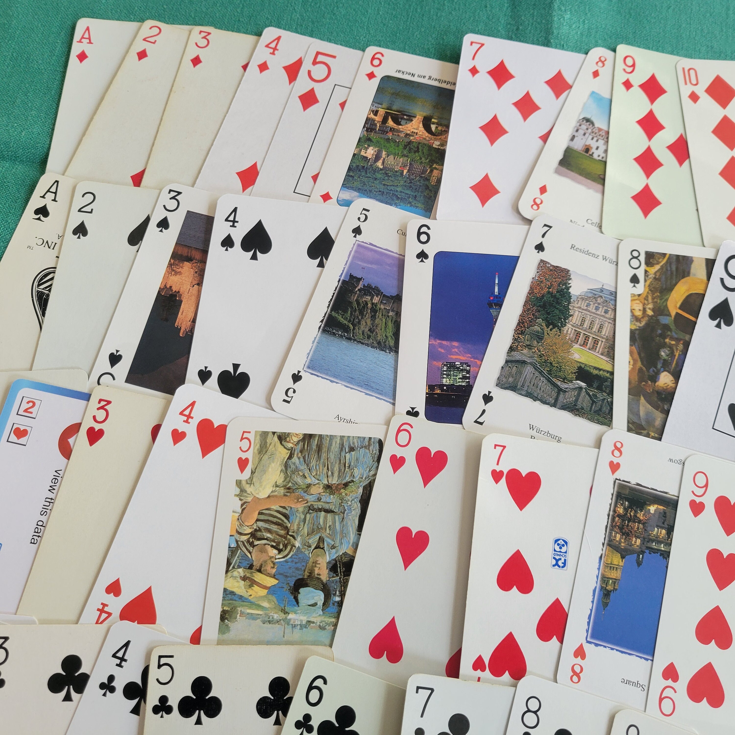 Set of 55 Mixed Vintage Playing Cards - Full Deck With Mixed Backs New ...