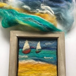 Craft felting kit seaside landscape easy to make full instructions and photos