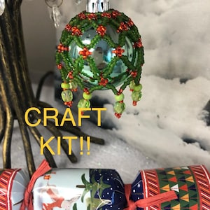 CRAFT KIT mini Beaded bauble Christmas ornament cover