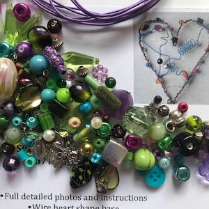 Kit de manualidades de corazón de alambre: Morado