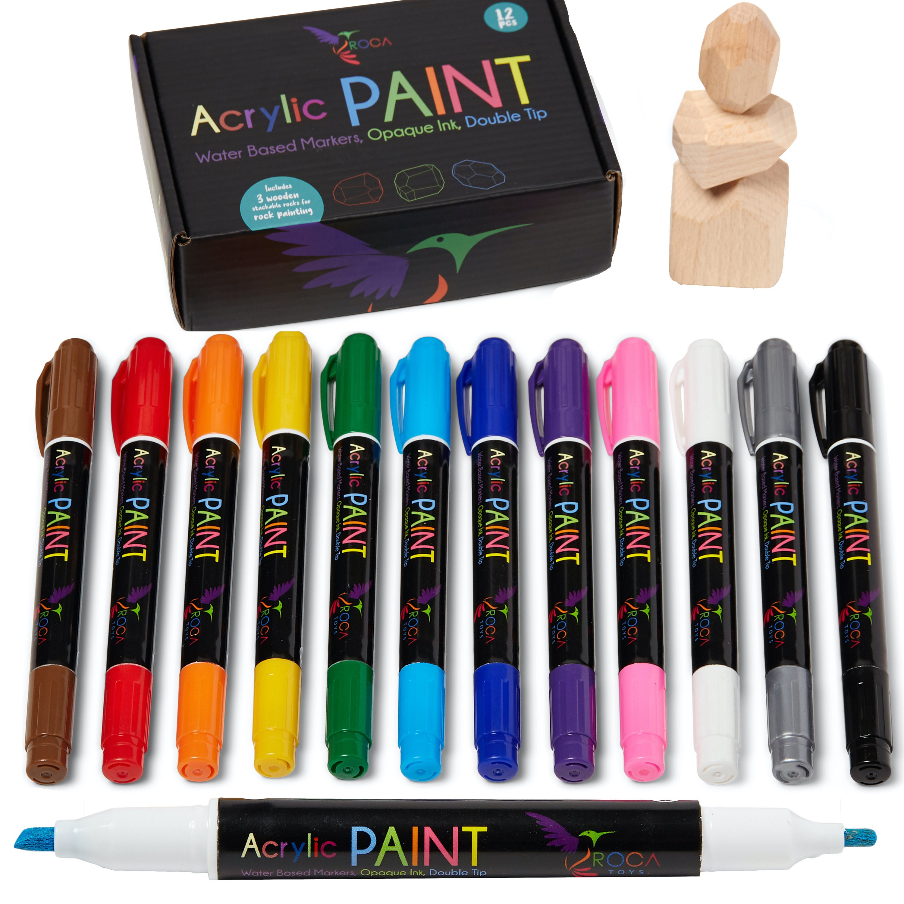 15 Oil Based Paint Pens fine Tip for Rock Painting, Stone, Metal, Ceramic,  Porcelain, Glass, Wood, Fabric, Canvas 