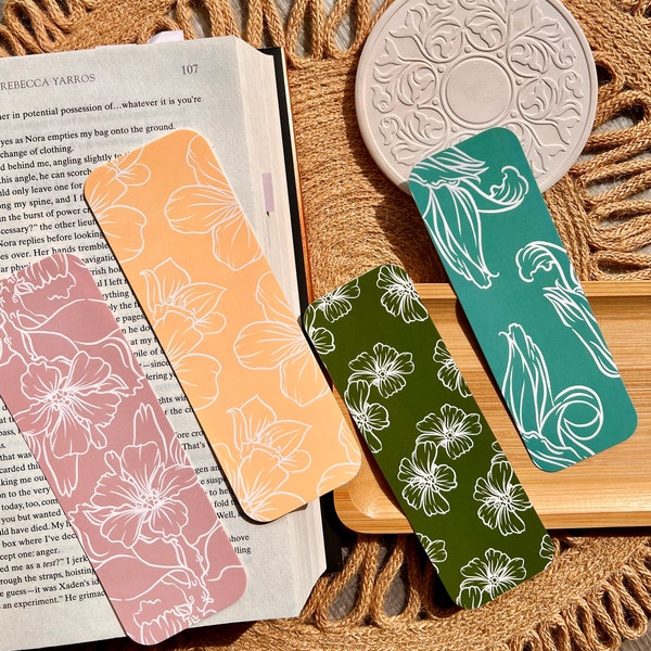 Floral Patterned Paper Bookmarks | Native Hawaiian Plant | Nohoanu Flowers