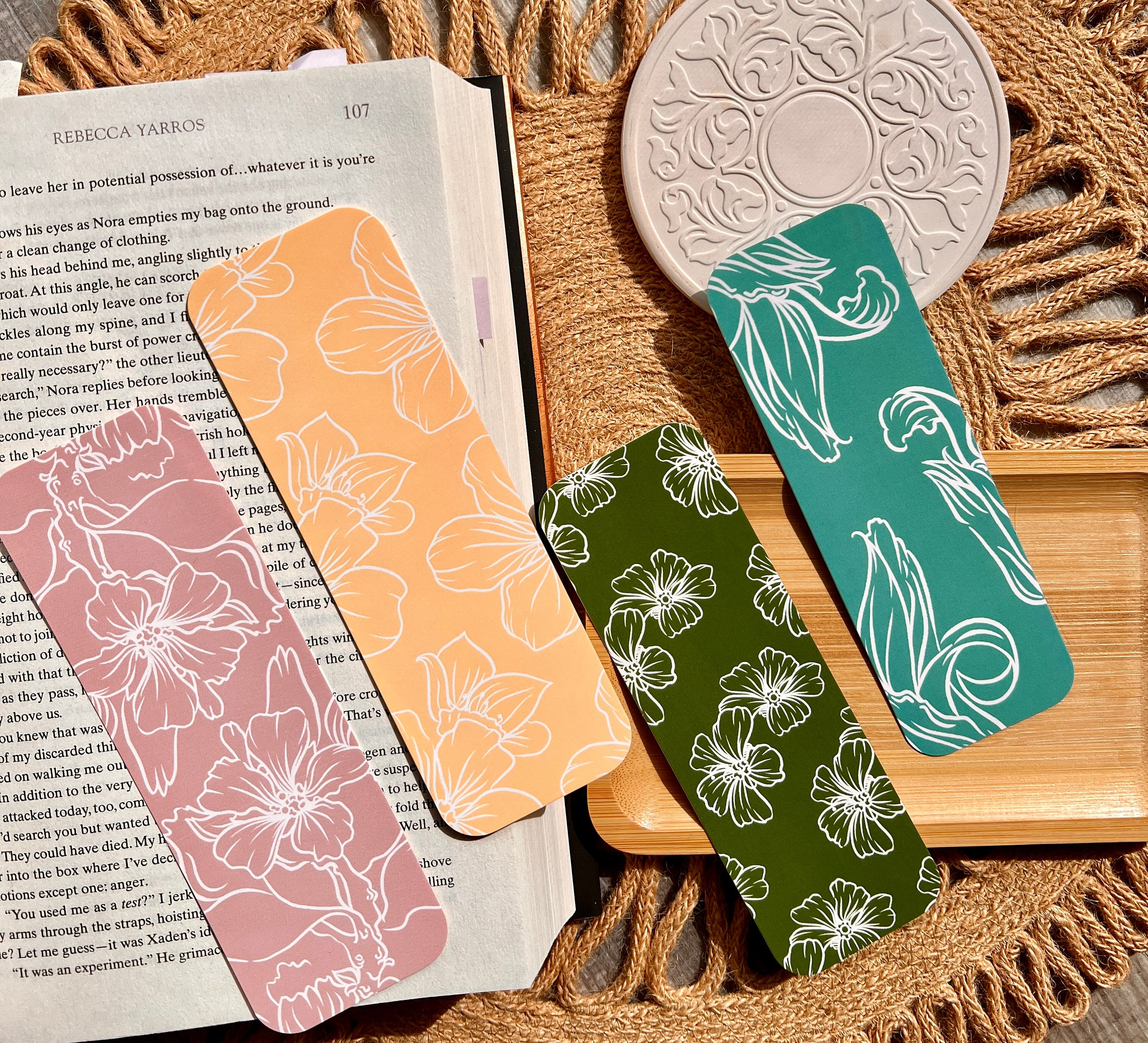 Floral Patterned Paper Bookmarks | Native Hawaiian Plant | Nohoanu Flowers