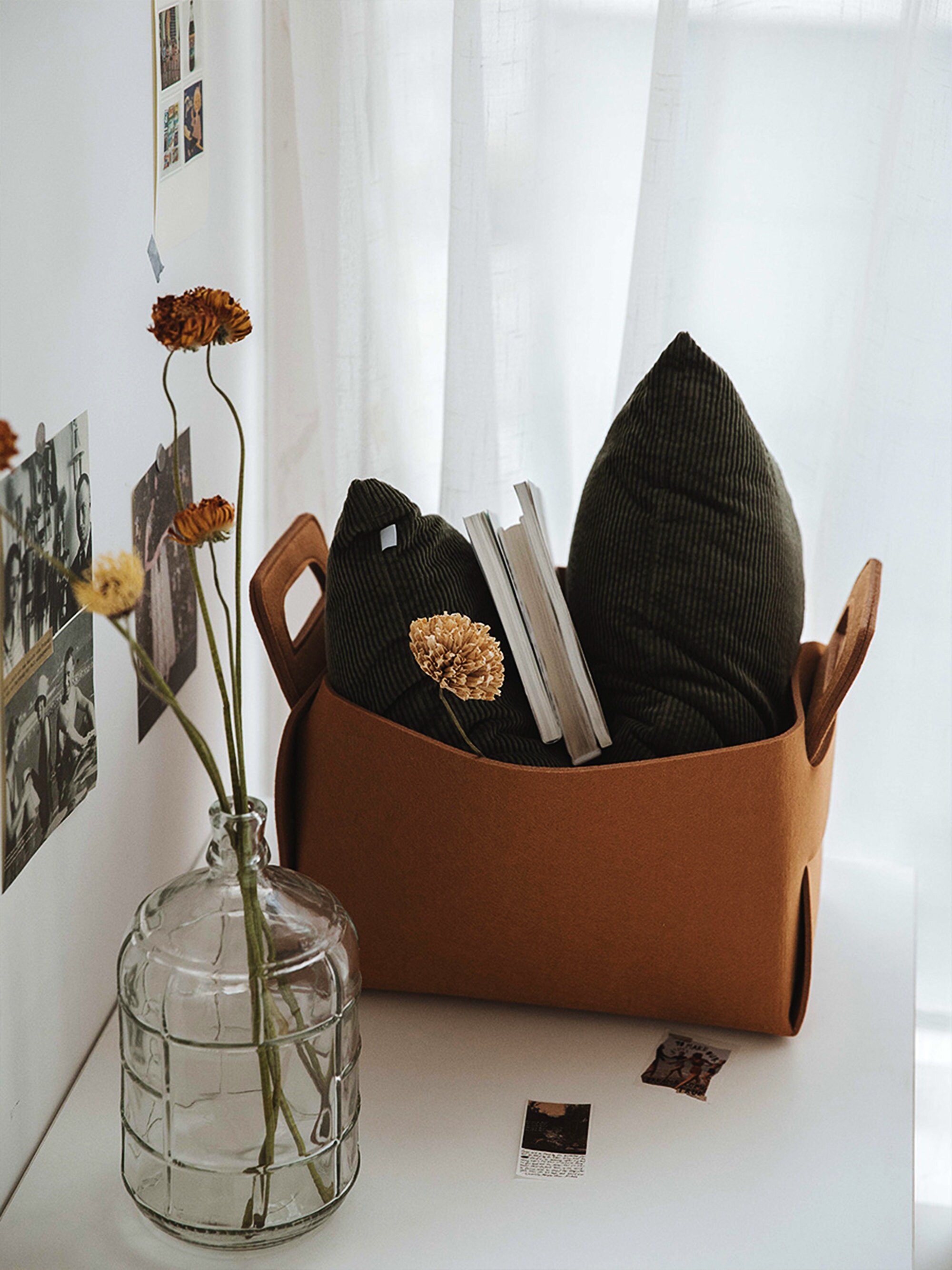 Grey felt storage binsstorage binstoragehome storage Etsy