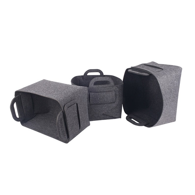Grey Felt Storage Binsstorage Binstoragehome Storage Etsy