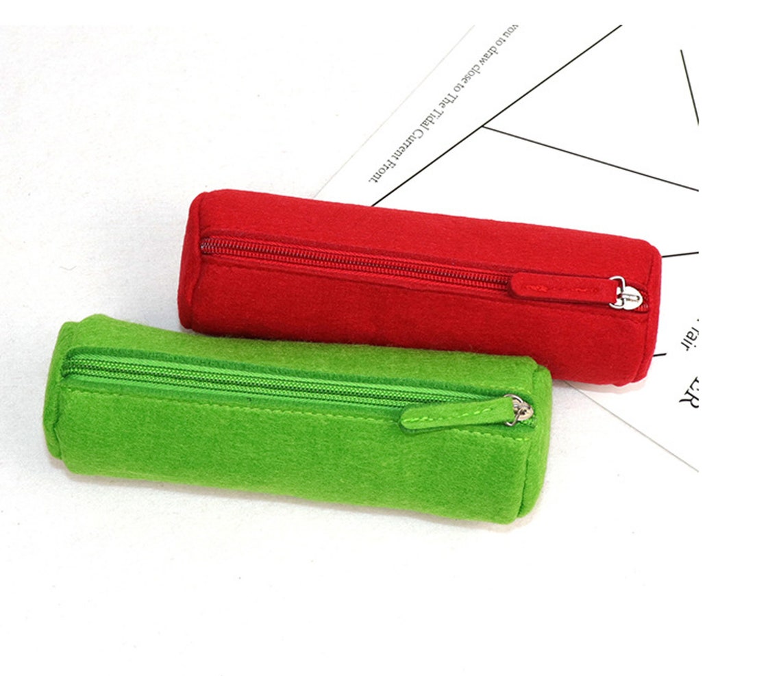 Solid Color Cylinder Pencil Casefelt Productspencil Case for Etsy