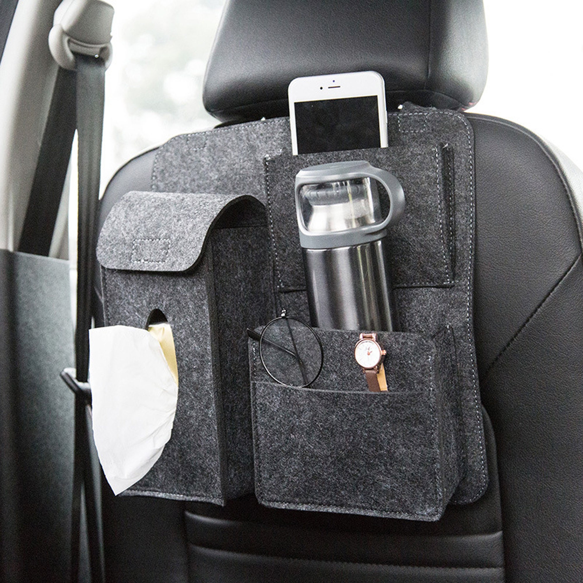 EXZ Car Seat Organizer Large Capacity car Organizer Car Purse Holder Between Seats Car Seat Storage Bag Car Purse Storage & Pocket for Purse Storage Phone 