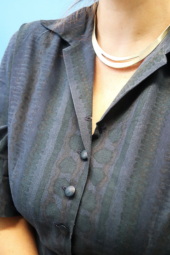 1950s deep blue shirt dress, vintage, 50s, SOFT