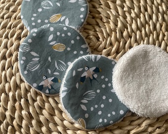 Lingettes lavables rondes ( lot de 4 ) -Disques démaquillants - Cotons démaquillant lavables