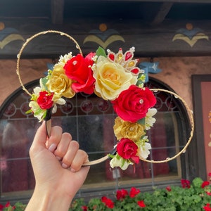 Belle Princess Mickey ears/Belle Floral Minnie ears/ Tiara Princess Mickey Ears (2 weeks processing time) The Tiara Twins