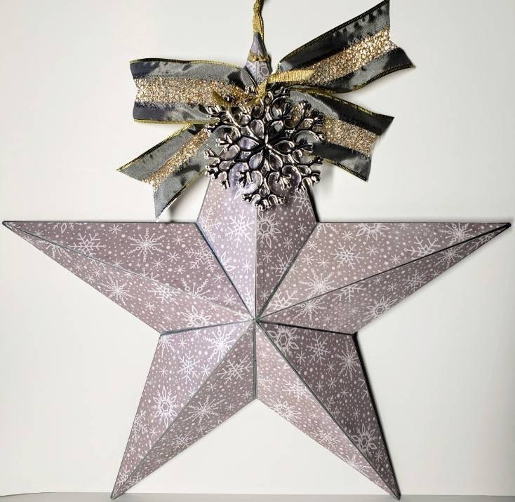 Star 20 Christmas Handmade Metal Decoration. Gray and  Etsy