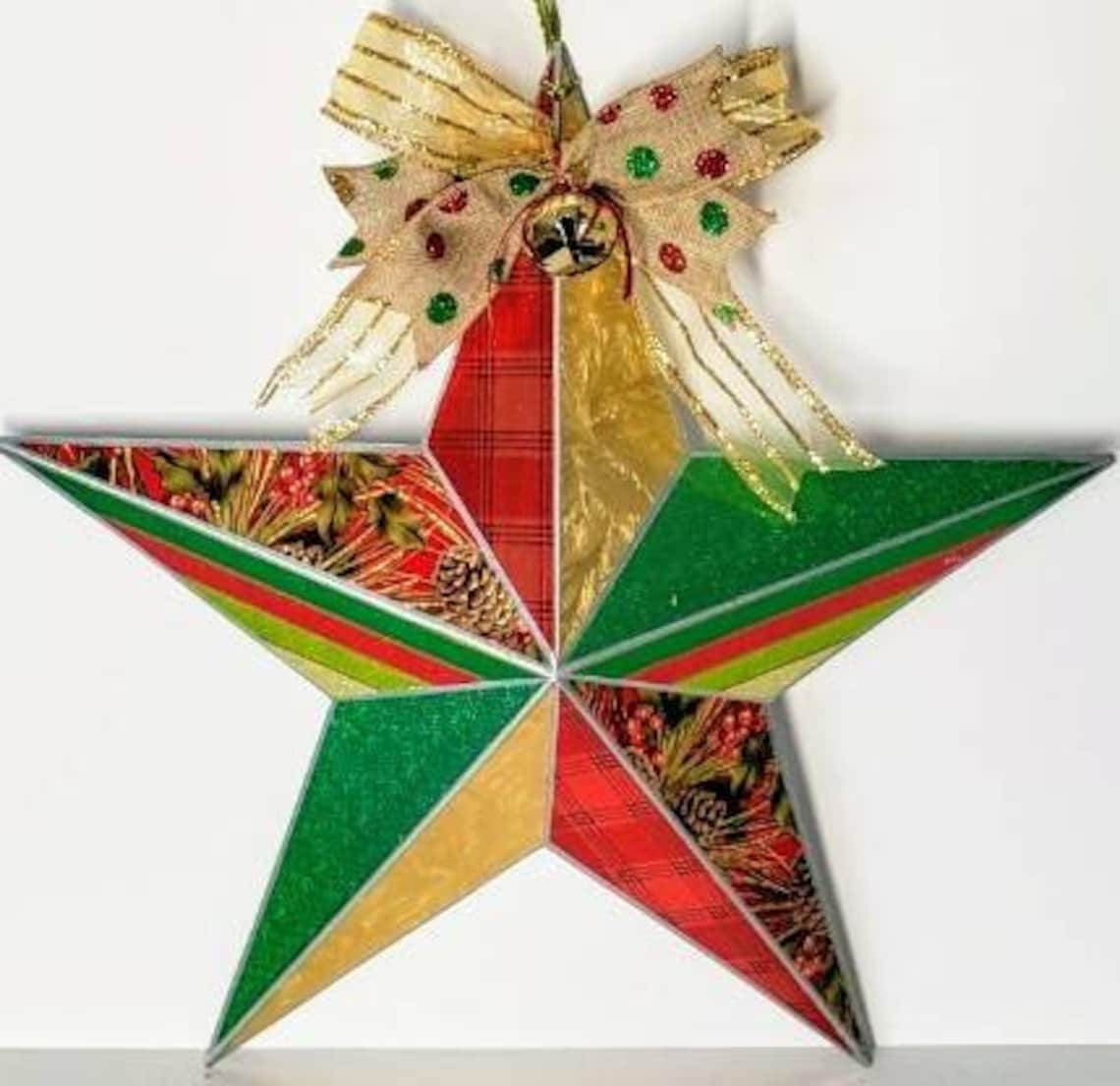 Star 14 Christmas Handmade Metal Decoration Etsy