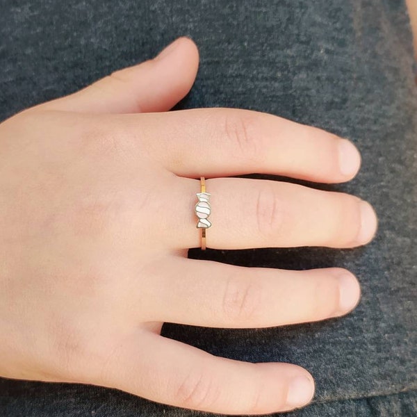 bague bonbon pour petite fille en acier inoxydable