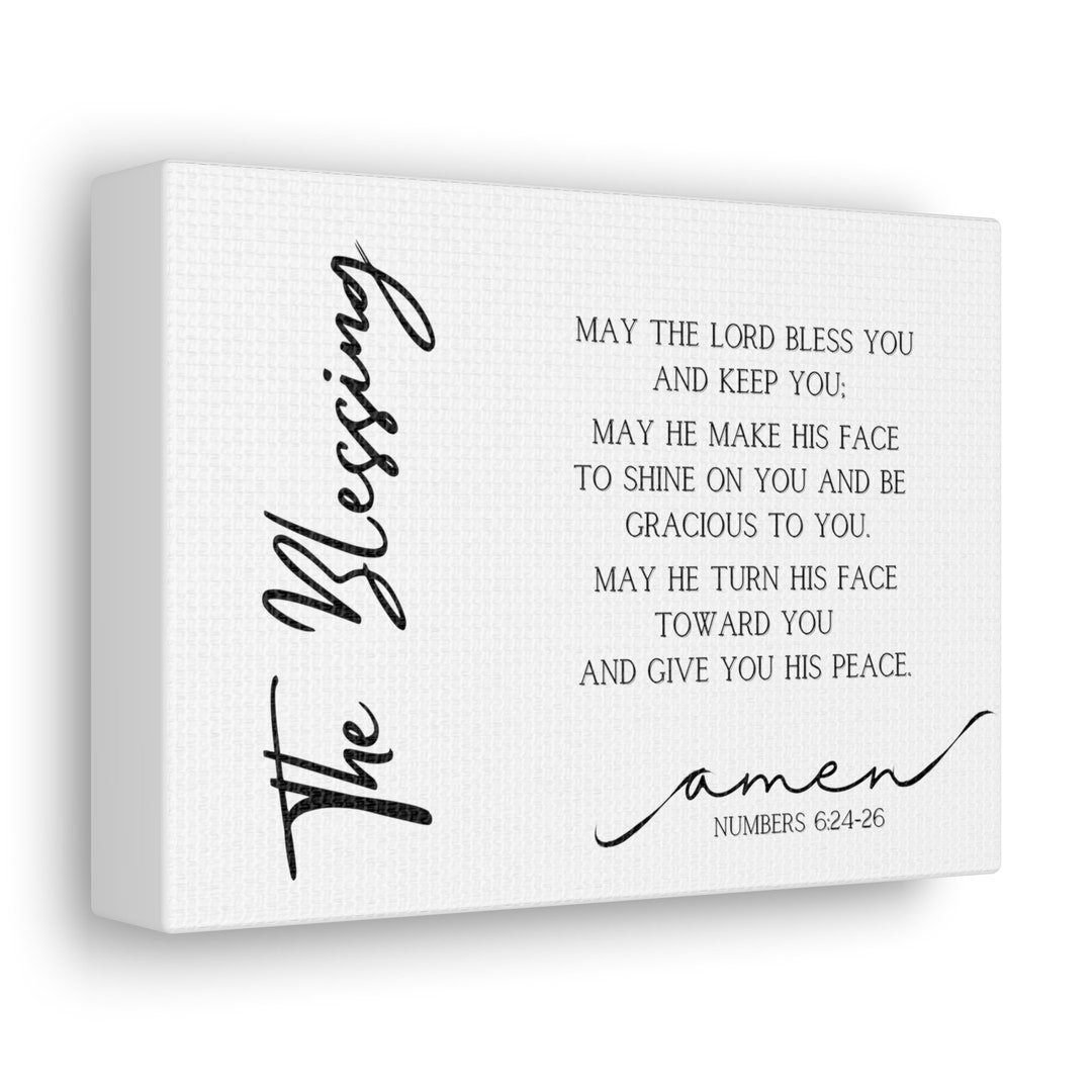 The Blessing Scripture Wall Art With Flowers Christian Decor Etsy