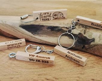 Personalisierte Schlüsselanhänger aus Holz