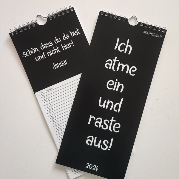 Kalender mit lustiges Sprüchen, sarkastisch, Ironie, freunde, Sarkasmus, schwarzer Humor, 2024