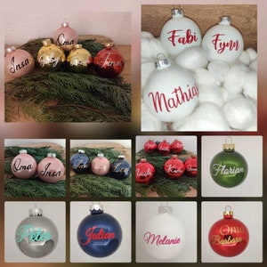 Nur Aufkleber! Personalisierte Weihnachtskugeln mit Namen Christbaumkugeln Gäste Christbaumkugeln Tannenbaum Kugel Weihnachtsgeschenk