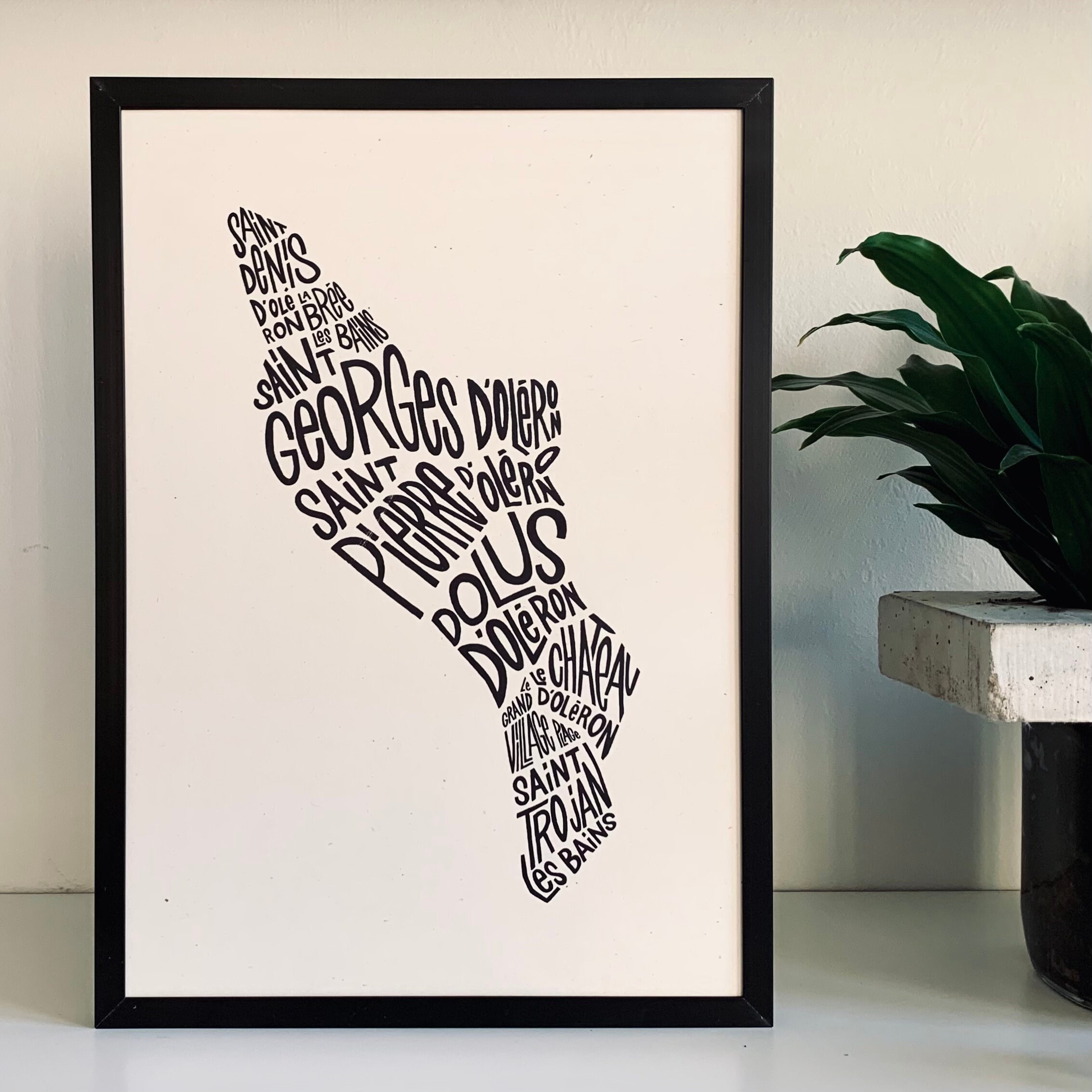 Ile d'oléron/Les Petits Plans Affiche Plan Map Carte Encre de Chine Format A4 21x29, 7cm