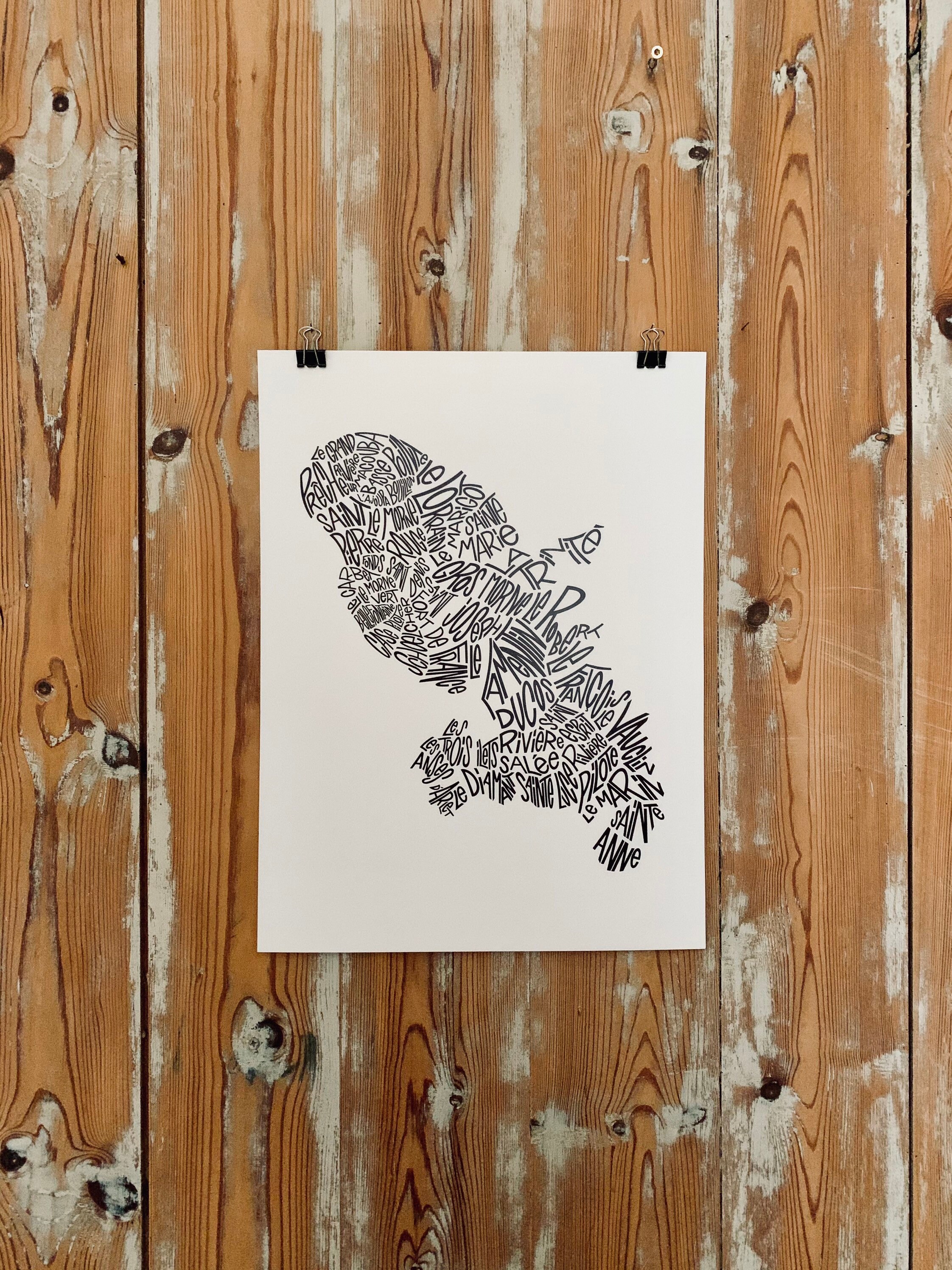 Martinique/Les Petits Plans Affiche Plan Map Carte Format 30x40cm Déco Design