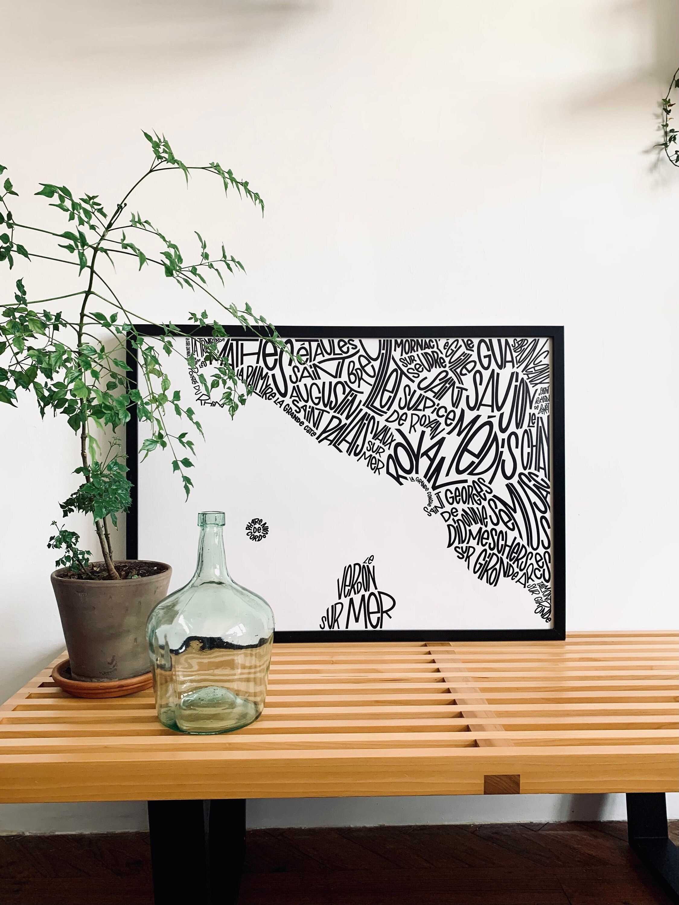 Royan 50x70cm/Côte Royannaise Affiche Plan Map Carte /