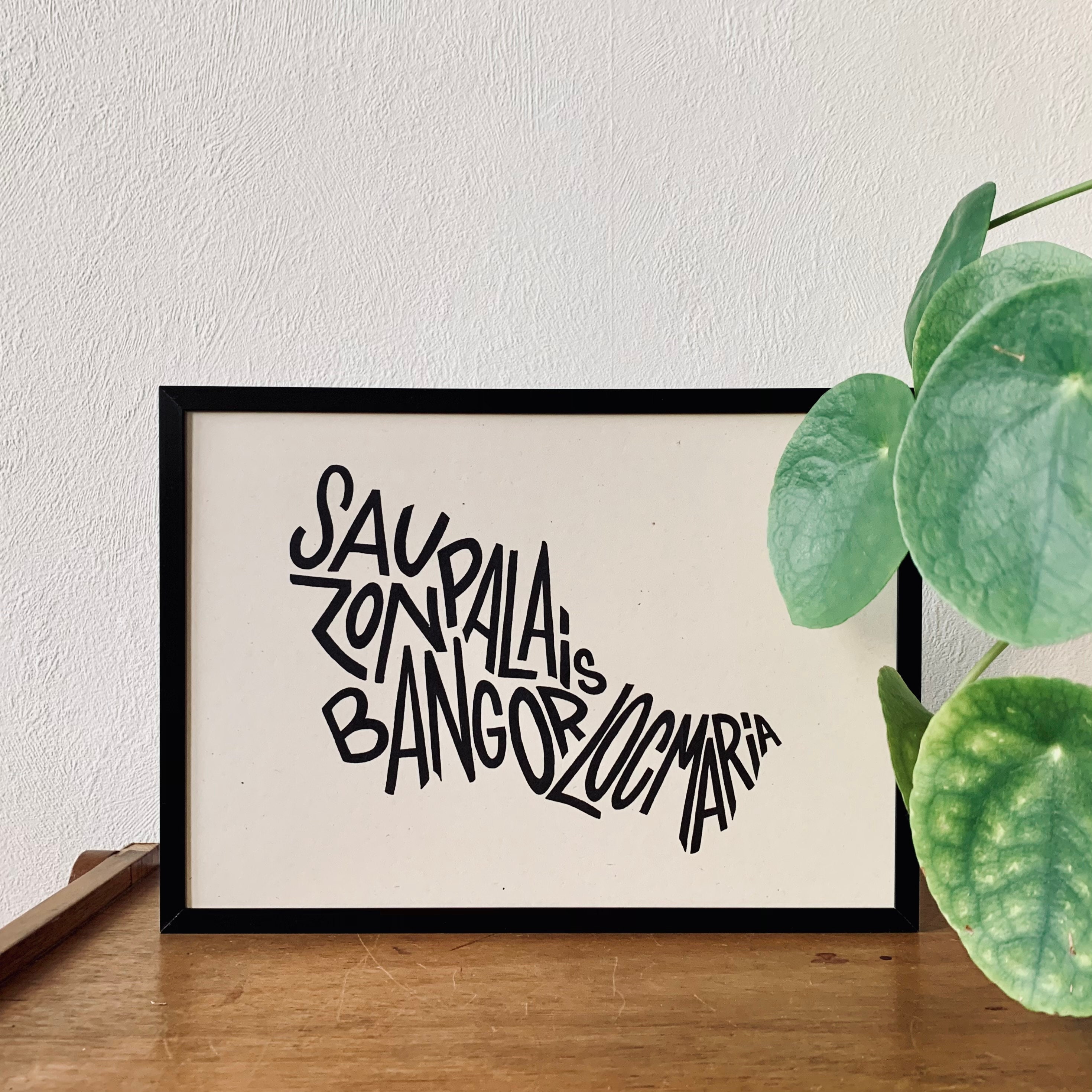 Belle Ile en Mer/Les Petits Plans Affiche Plan Map Carte Encre de Chine Format A4 21x29, 7cm