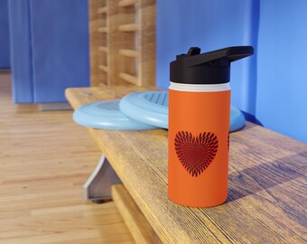 Vibrant Stainless Steel Water Bottle with Fun Heart Design, Perfect for Gym, Hiking, Travel, Gifts, Summer Fun