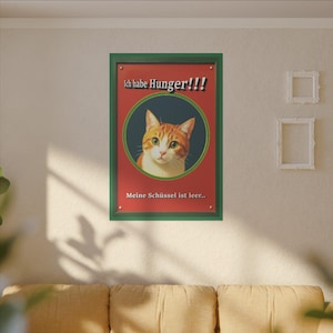 Skurriler Katzen-Giclée-Druck auf Leinwand, Katzenliebhaber-Wandkunst, Lustiges Zuhause, Haustier-Geschenk, Katzen-Kunstdruck