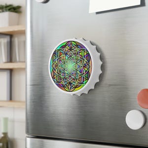 Colorful Mandala Bottle Opener | Unique Gift for Beer Lovers, Home Bar Accessory, Bohemian Decor, Cooking Gear, Housewarming Present