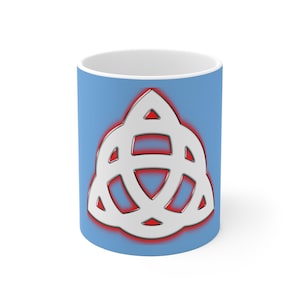 Celtic Design Ceramic Mug | Blue Celtic Knot Coffee Cup | Unique Gift for Tea Lovers | St. Patrick&#39;s Day Decor | Home and Kitchen