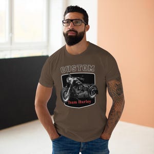 Men&#39;s Harley Davidson T-Shirt, Biker Shirt, Motorcycle Lover Gift, Team Harley Tee, Casual Graphic T-Shirt