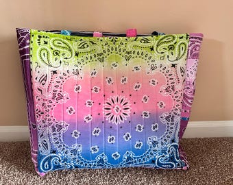 Rainbow Bandana Tote Bag