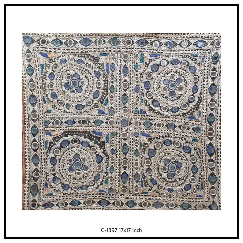 Vintage rabari cushion cover