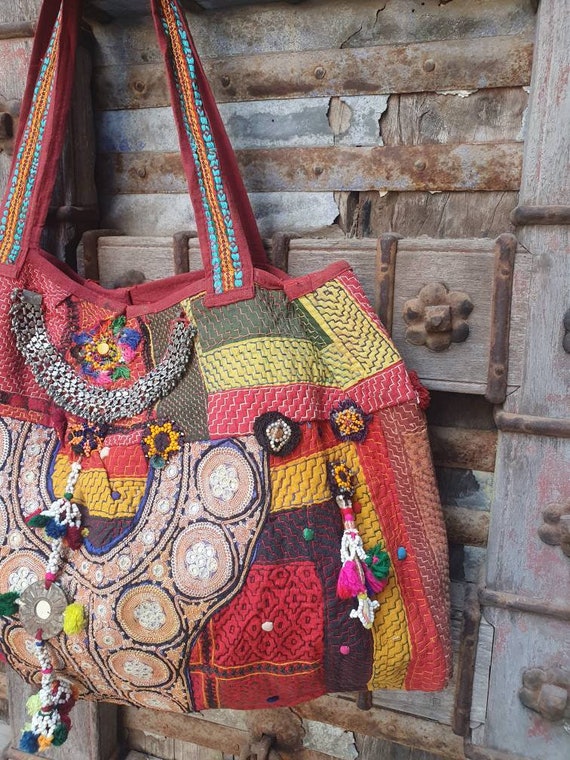 Vintage banjara embroidery tote bag - image 3