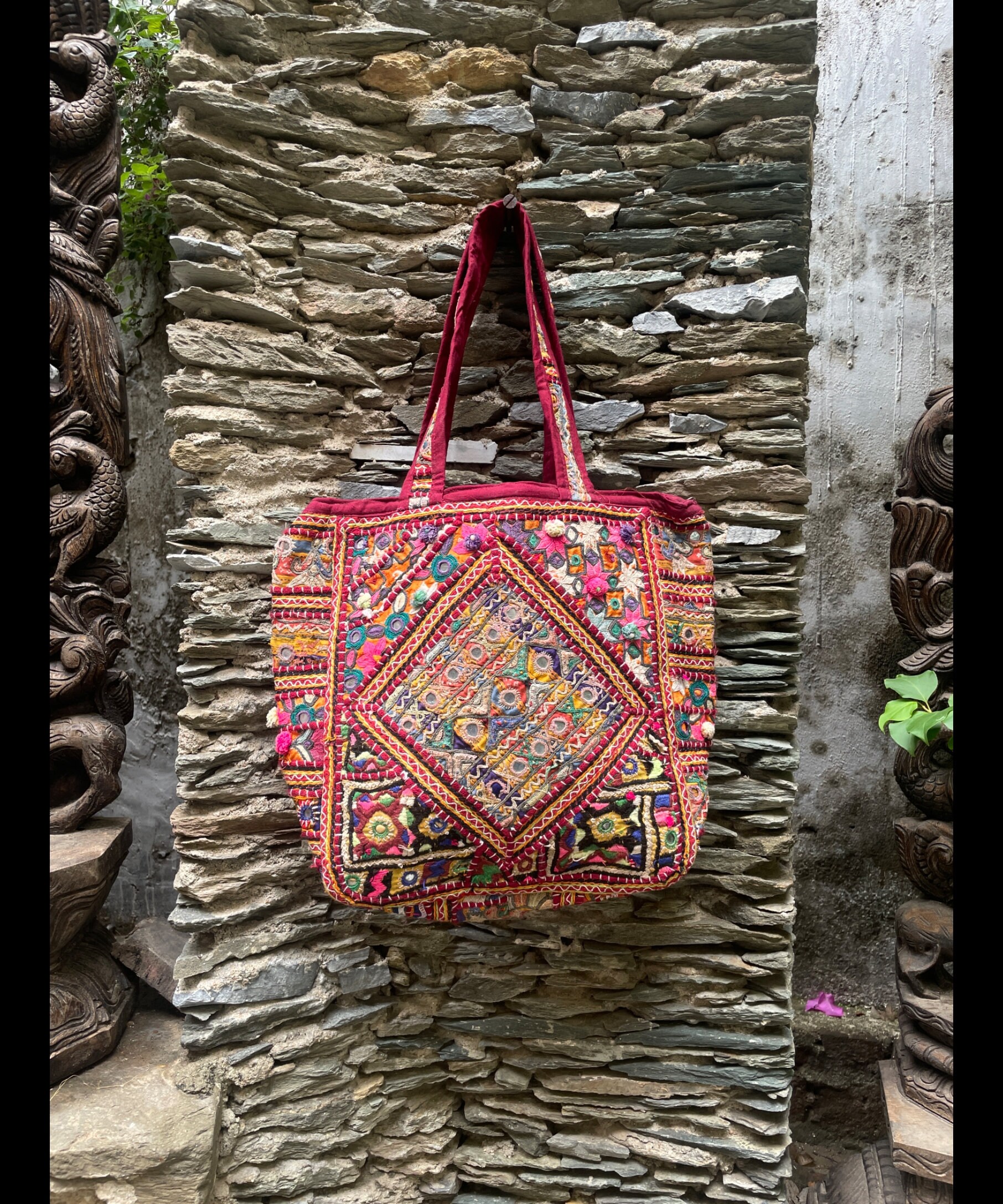 Green - Banjara Embroidery Handmade Keychain 34