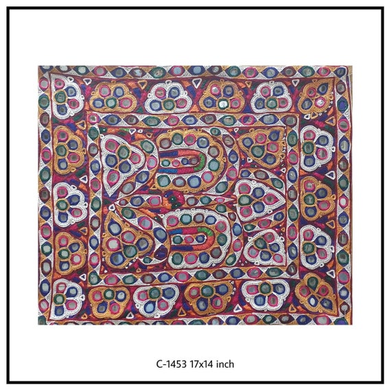 Vintage rabari cushion cover