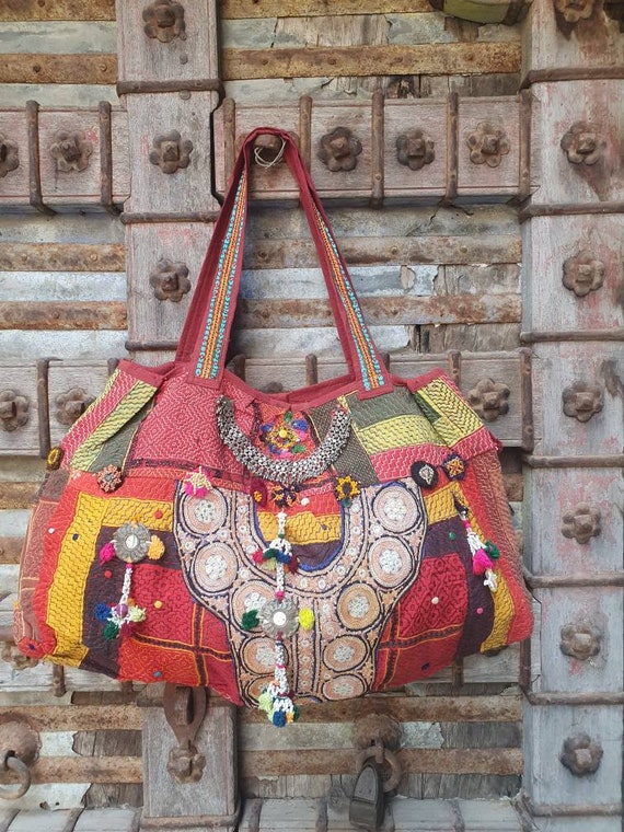 Vintage banjara embroidery tote bag - image 1