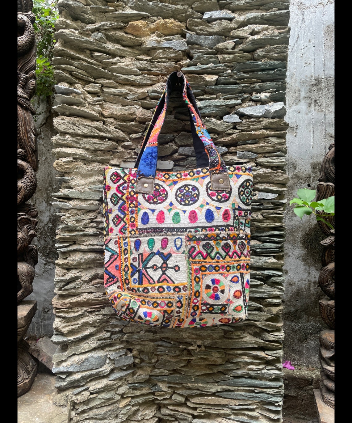 Mini White Velvet Crochet Beadwork Banjara Handcrafted Embroidery Tote Bag