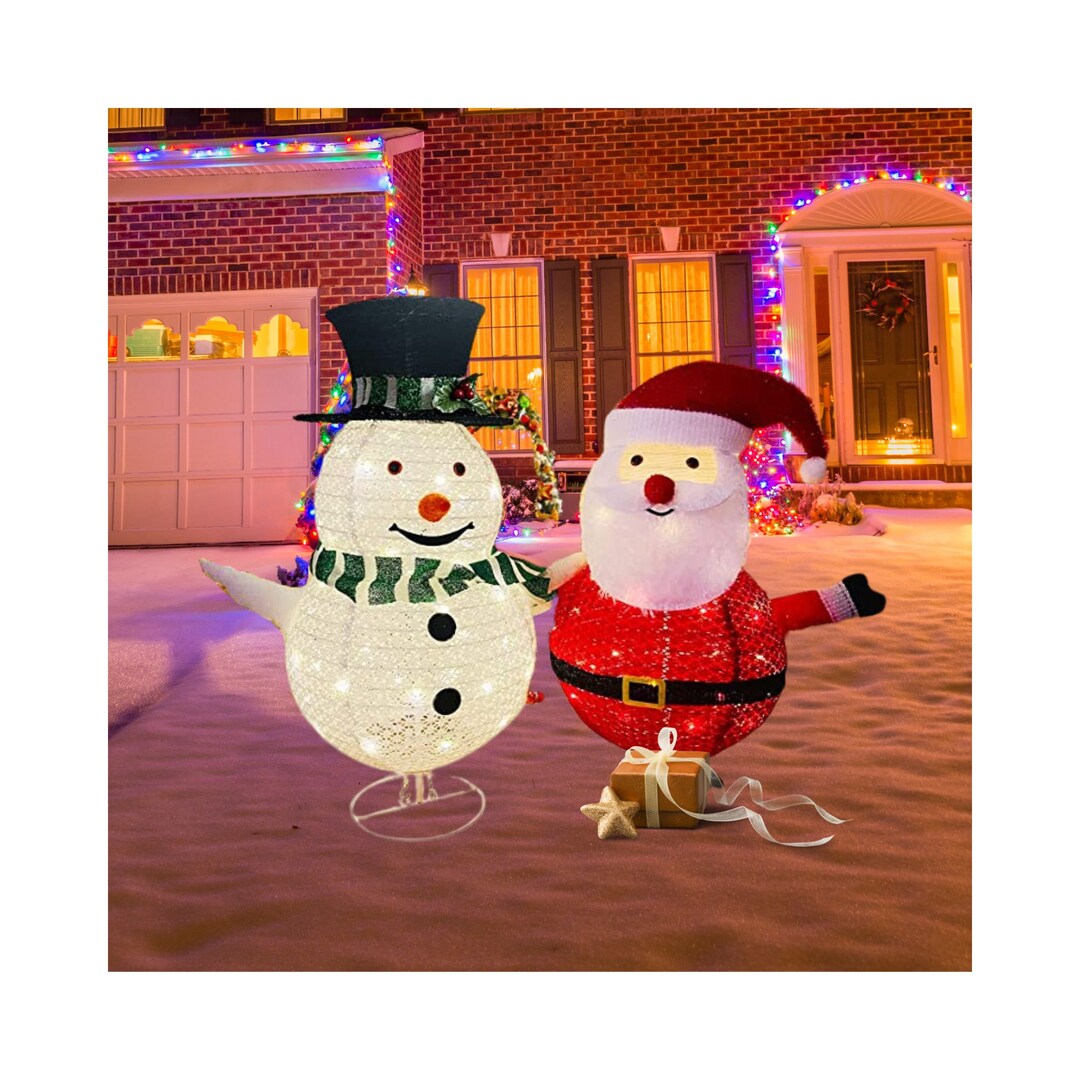 Christmas Snowman and Santa set of 2 - Etsy