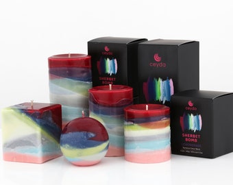 Sherbet Bomb -Lemongrass Scented Pillar Candles