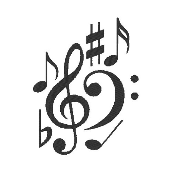 Music Notes PES Embroidery Digital Files Etsy