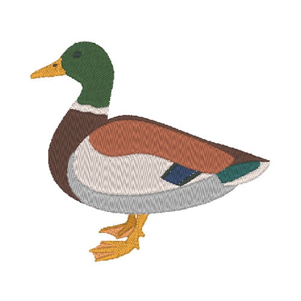 Mallard Duck Embroidery Design PES & DST Digital Files, Hoop Size: 4”x4”