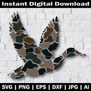 Camo fliegende Stockente SVG, PNG, EPS | Entenjagd Digitale Datei | Digitaler Download für Entenjäger