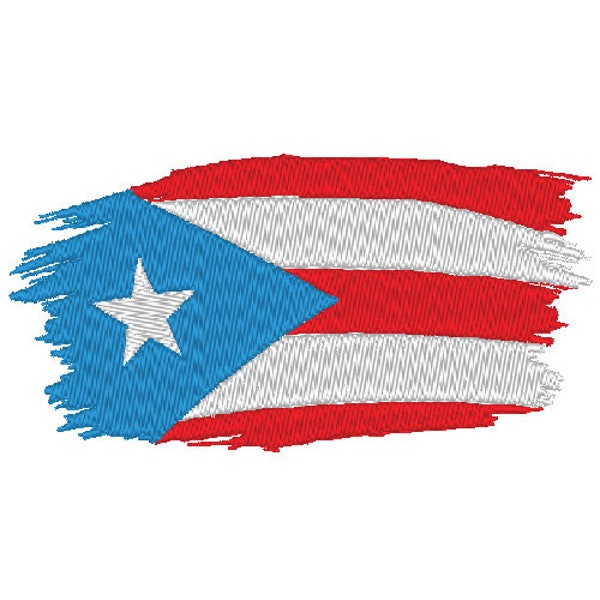 Puerto Rico Flag PES Embroidery Digital Files