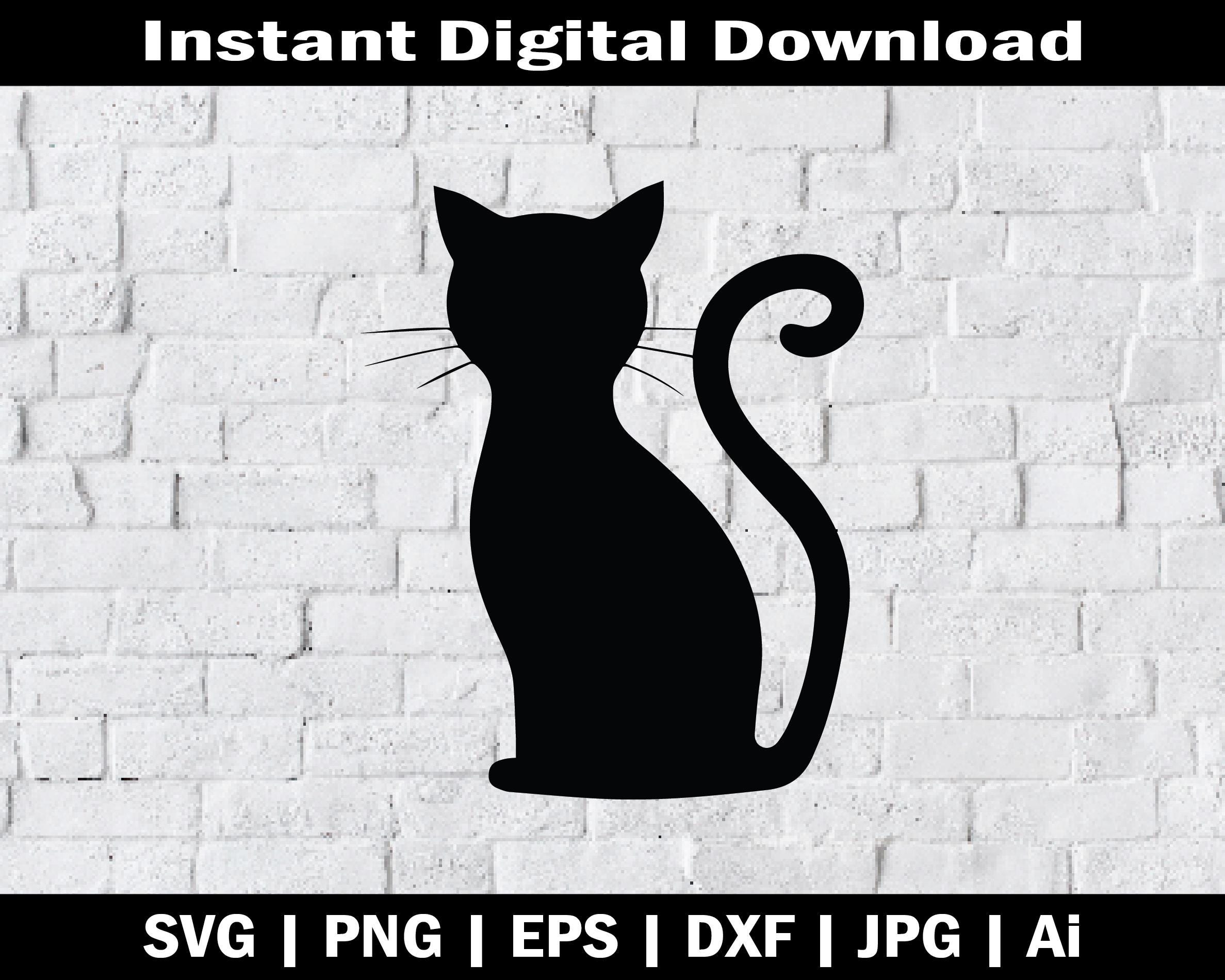 Cat Silhouette SVG Cute Vector File Cricut & Silhouette Cut Files ...